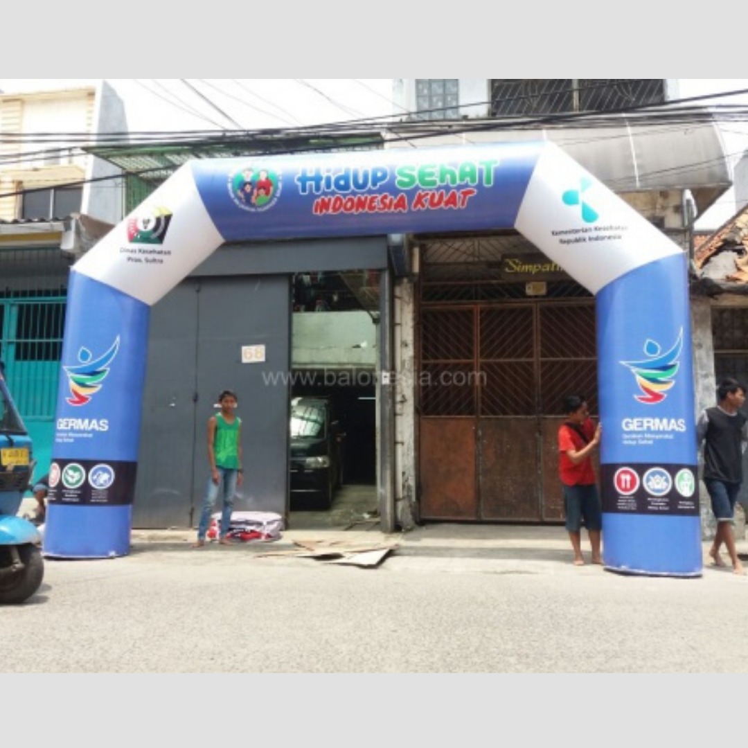 Balon gate kampanye Germas Kementerian Kesehatan — desain full color